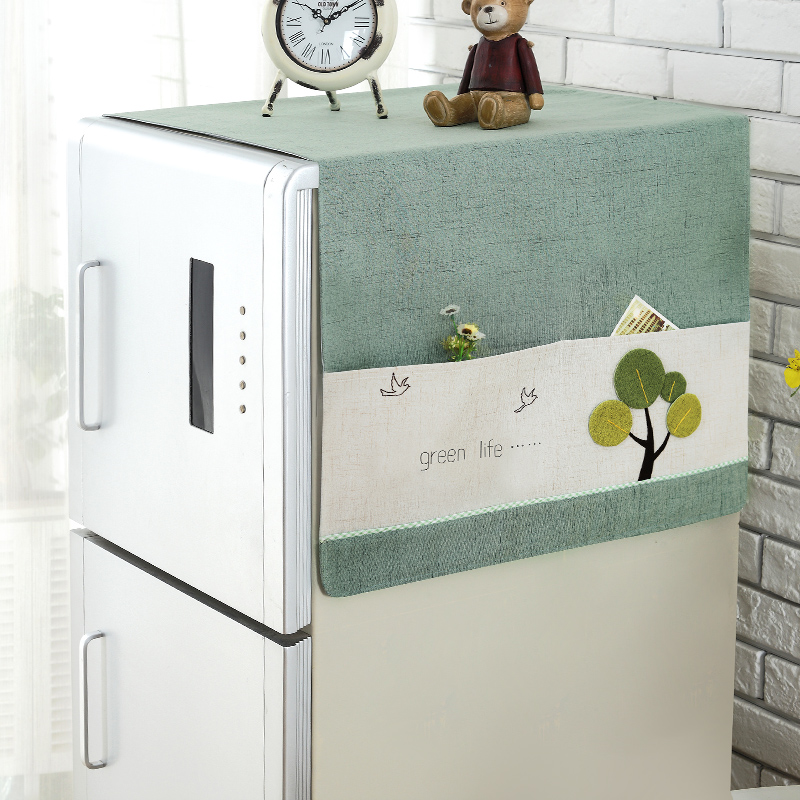 Refrigerator cover storage bag Single door dust cover Korean open door double door drum washing machine refrigerator cover towel