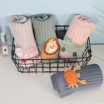 Pure cotton cartoon washcloth for home adult male and female pall cotton soft absorbent with no hair bath towels Children small towels