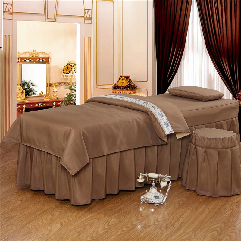 Beauty bed bao gồm bốn bộ bông cao cấp châu Âu thẩm mỹ viện đơn giản chuyên dụng massage dày giường ga trải giường gội đầu