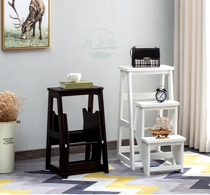 Creative Interior Folding Step Foot Stool Stairs Den Height 23 Step Steps Ladder Bench Dual-use multifunction small ladder solid wood
