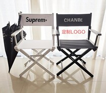 Small Aromas Solid Wood Director Chair Folding Chair Outdoor Camping Canvas Makeup Chair Office Leaning Back Chair Bar Bench Bar Stool