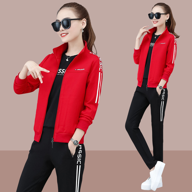 2022 spring new 361 casual sports suit female spring and autumn slim Jordano running suit sweater three-piece set