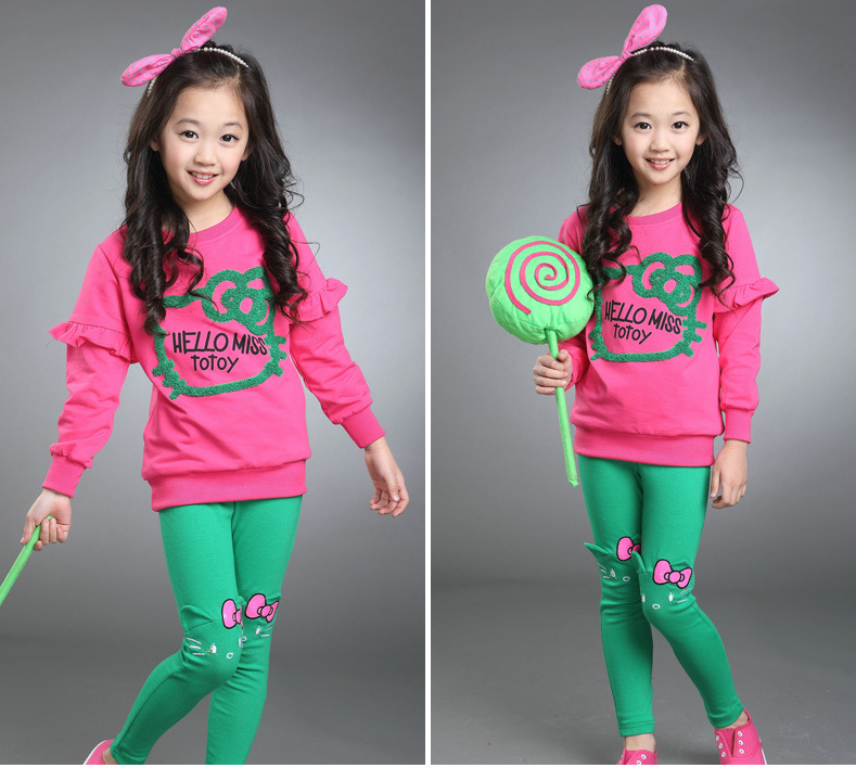 Bộ đồ mùa xuân cho bé gái 2018 Mới cho bé Áo dài tay hai mảnh Cotton bé gái giản dị Mùa thu cho bé shop đồ trẻ em