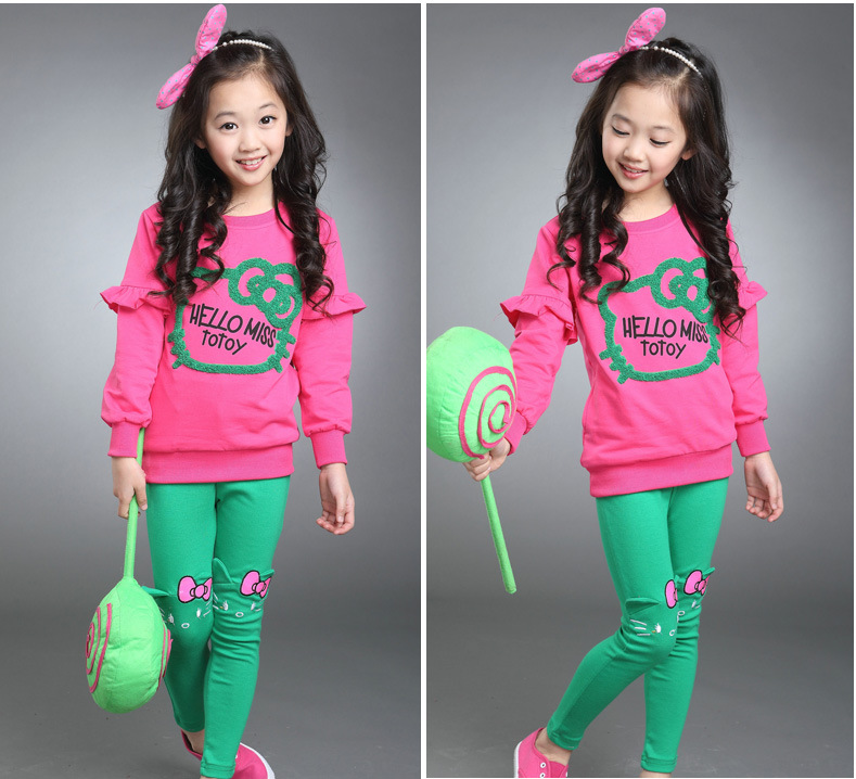 Bộ đồ mùa xuân cho bé gái 2018 Mới cho bé Áo dài tay hai mảnh Cotton bé gái giản dị Mùa thu cho bé shop đồ trẻ em