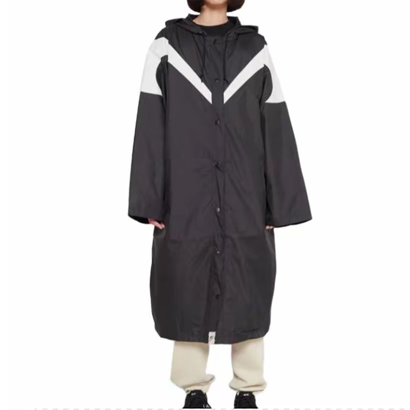 Nike Spring and Autumn Women's Woven Hooded Color-Block Long Windbreaker Coat Jacket Women's Dx9873 Nike Spring and Autumn Women's Woven Hooded Color-Block Long Windbreaker Coat Jacket Women's Dx9873