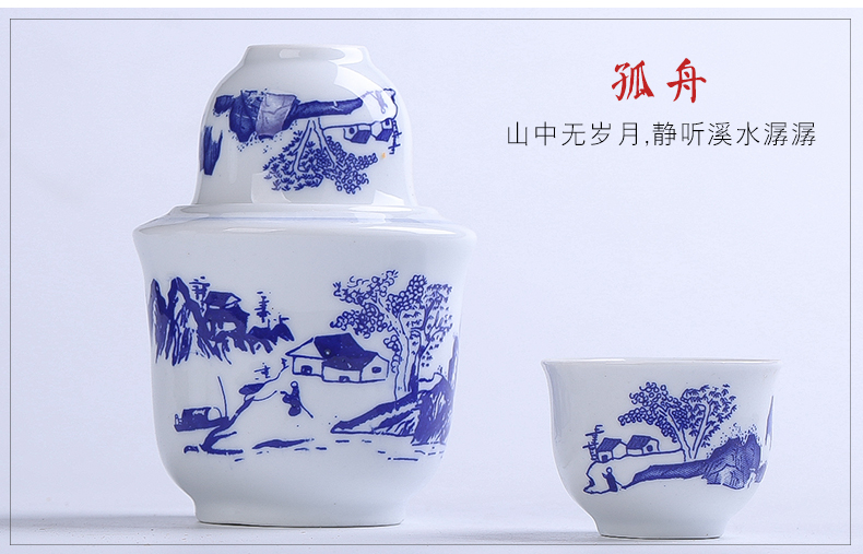 Jingdezhen ceramic wine warm half jins of two white rice wine warm warm flagon flagon hot hot hip household of Chinese style