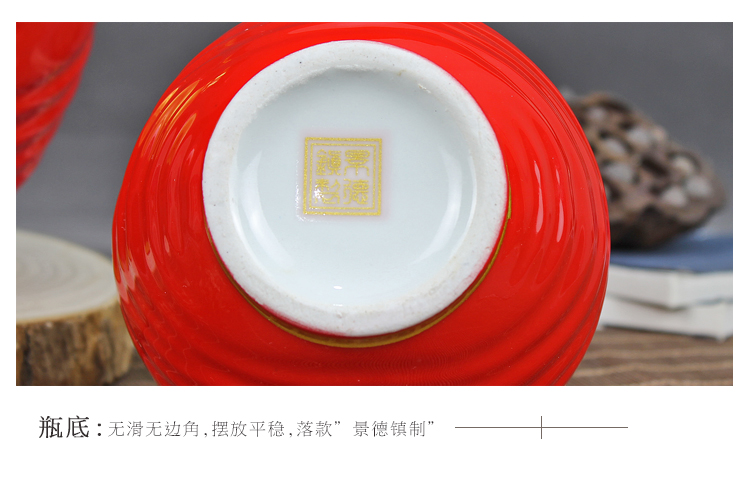Rượu vang Jingdezhen chai 1 kg / 3 kg / 5 kg đỏ niêm phong thùng rượu vang thùng rượu rỗng với năm pound tải bình ly rượu vang đỏ đẹp