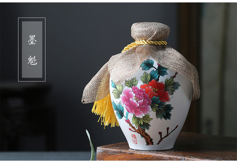 Jingdezhen ceramic bottle 1 catty 2 jins 5 jins of 10 jins of archaize jar sealed empty wine bottles of flask earthenware