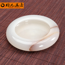 Hot sale natural jade ashtray modern Chinese living room office creative personality retro furnishings fashion gifts