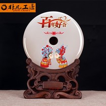 Wedding gift creative decoration to send new people lucky natural jade safe buckle newlywed room wine cabinet decoration