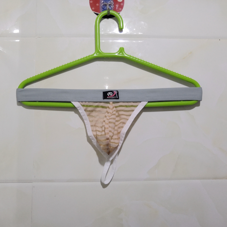 Mùa hè cho nam Thong Full Lưới trong suốt Tình dục thú vị Dải siêu mỏng thoáng khí Không có dấu vết T-U áo thun nam quần lót lọt khe xẻ đũng