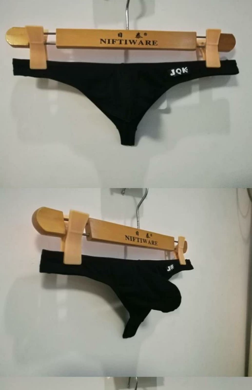 Quần lót nam Sexy Sexy Sưng eo thấp Cotton thoáng khí Voi trắng Thân áo thun nam gay