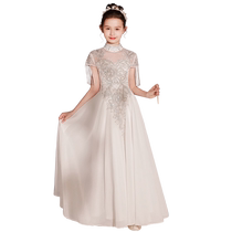 Chinese style childrens dress girl playing guzheng performance dress super fairy folk music chorus host dress art test long skirt