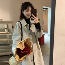 Wind cloisters women in the middle of the year 2022 new spring and autumn clothes Korean tearless temperament relaxed and small Inn Wind jacket