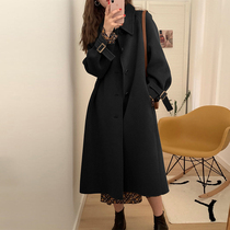 Gross coat 2021 autumn winter new loose Han version Temperament Superior Black Son of the Big Coat Girl