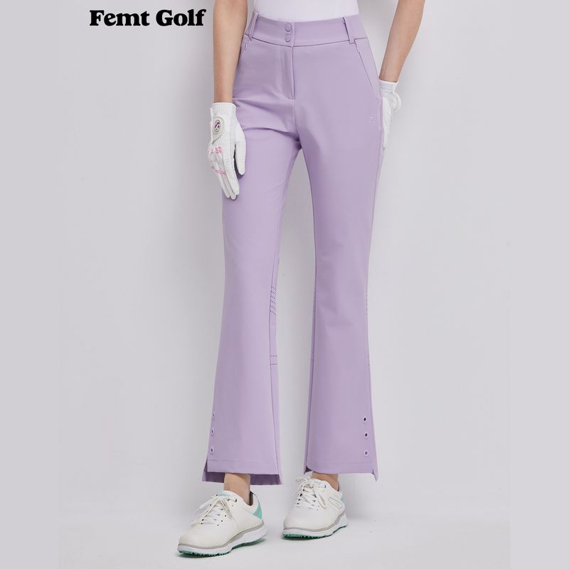 Femtgolf Women's Micro-Flared Nine-Point Pants Summer Quick-Drying Breathable High-Waisted Slimming Golf Sports Casual Pants