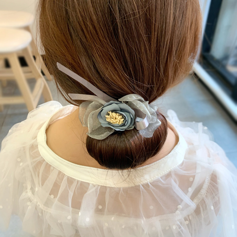 Pellet head flower bud head disc hairdresser flower temperament fresh hair accessories spring Korean version disc hair rod hair ornaments