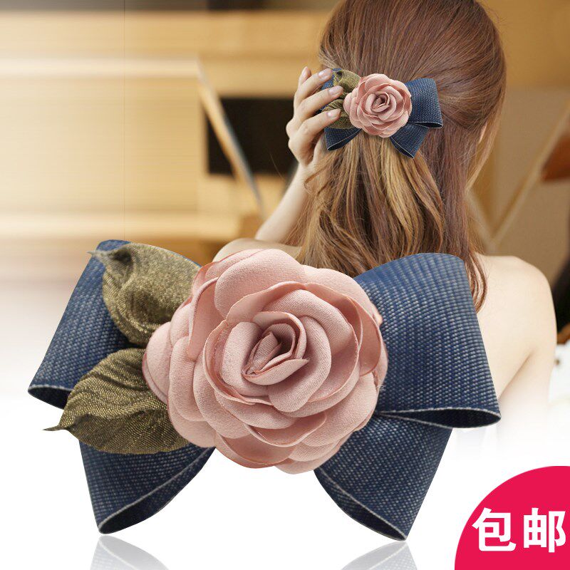 Large Hair Clip Flowers Headwear Spring Hairpin Hairpin Clip Hairpin Clip Korea Great Butterfly Knot Cloth Art Haircut Accessories For Head Flower Ornaments