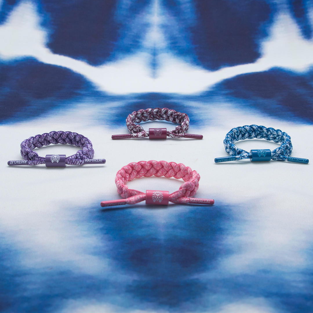 RASTACLAT Little Lion Chính thức Dòng nhuộm màu YUKI Vòng đeo tay nhỏ màu xanh và trắng vòng tay nam đẹp