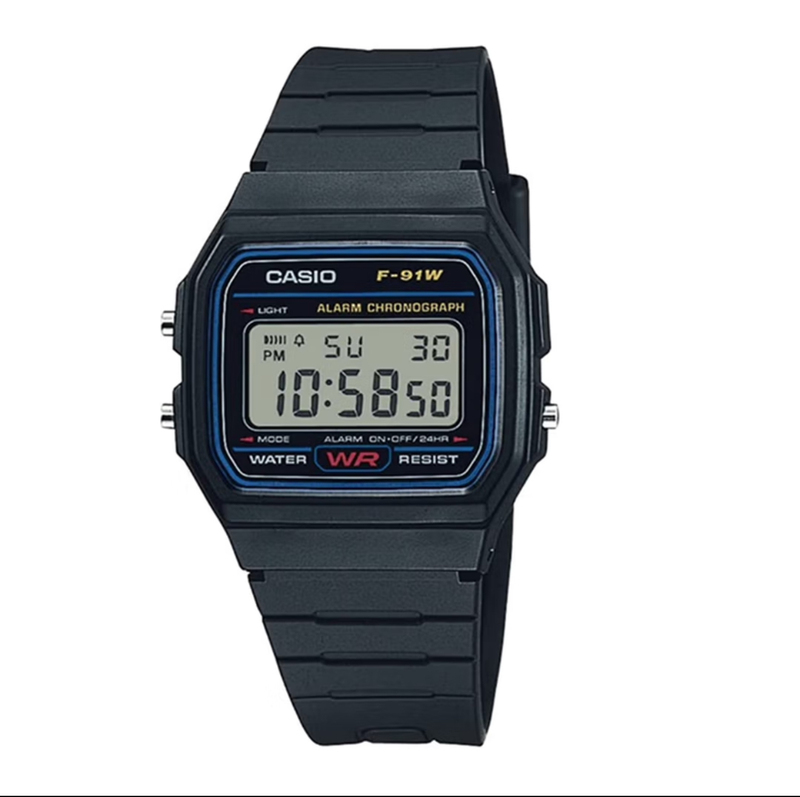 Casio Casiof91W Watch for Men and Women Retro Small Square Black Watch Student Watch F-91W