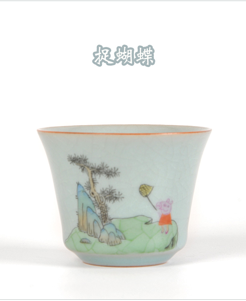 Jingdezhen ceramic piggy paggy social man page trill web celebrity your up teacup master single cup sample tea cup