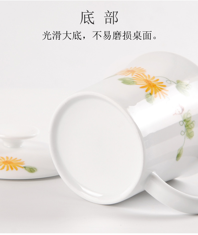 Creative ceramic keller cup with cover with filtering contracted home office to ultimately responds a cup of tea cups separation