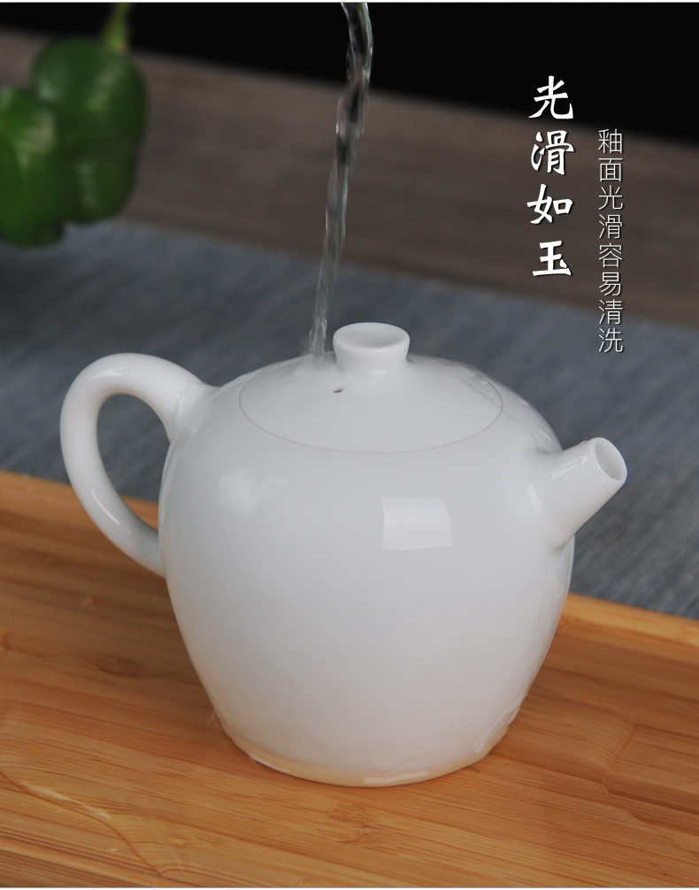 Jingdezhen ceramic teapot kung fu tea teapot small white porcelain single pot CiHu mini contracted beauty pot by hand