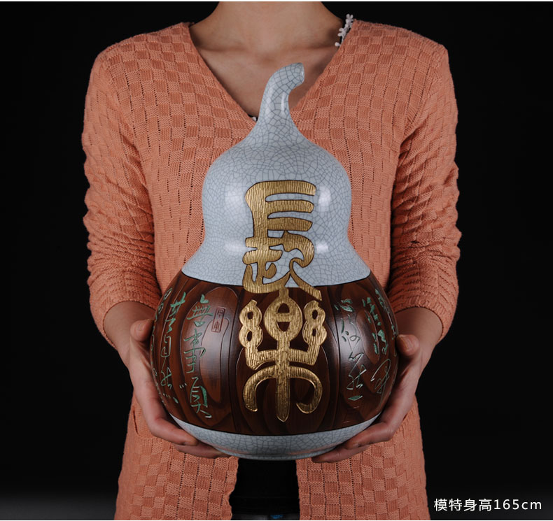 Creative ceramic painting big gourd furnishing articles your up porcelain arts and crafts, the elders gifts home sitting room adornment
