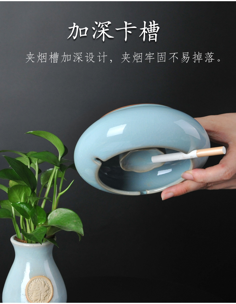 Your up ceramic the ashtray ashtray windproof classical Chinese style tea tea table home office accessories move trend