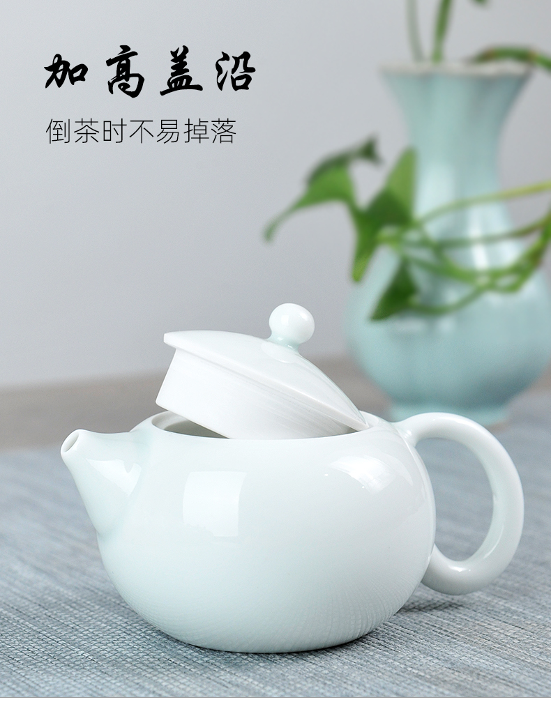 Jingdezhen ceramic tea set from the single pot of white porcelain teapot xi shi pot small mini antique Chinese teapot