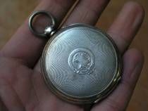 Antique pocket watch collection 1701B16 late Qing Dynasty and Republic of China Swiss shield chiseled locomotive silver-plated pocket watch case back cover