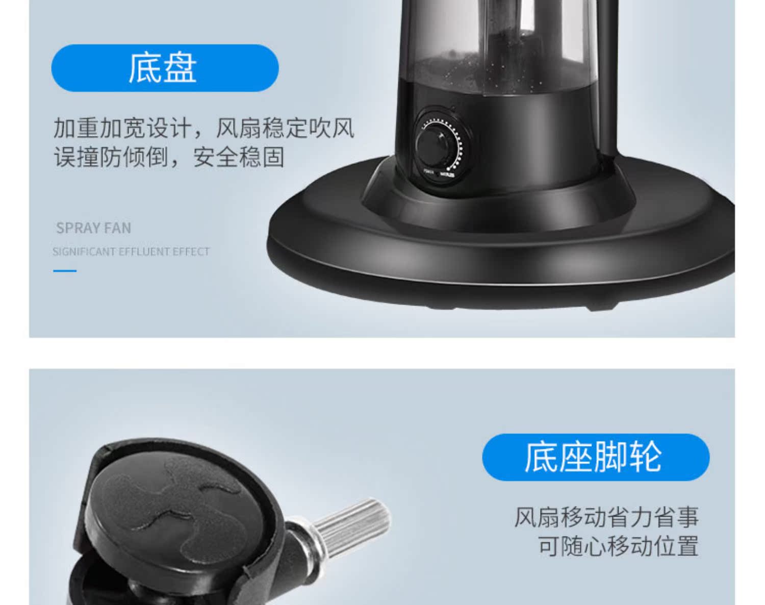 quạt trần đèn thịnh phát Quạt phun nước Gao Đinh quạt nước làm mát nước làm ẩm giữ nước nguyên tử phun sương quạt im lặng điều khiển từ xa sàn quạt - Quạt điện