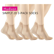3 double-pack German imported Hudson Simly 20D thin transparent mercerized short tube stockings 030043