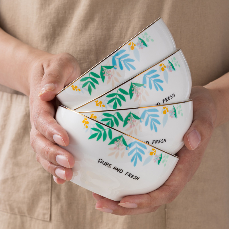 Dining bowl Household large ceramic soup bowl Noodle bowl Single creative personality Japanese tableware dishes Cute girl heart