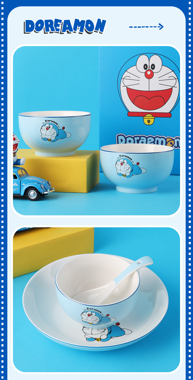 Doraemon Japanese ceramics tableware, lovely creative move bowl dish plate of Chinese New Year dishes suit household composition