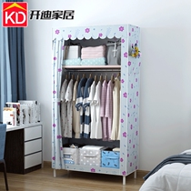 Single dormitory assembled steel frame reinforcement thickened simple wardrobe small household cloth wardrobe folding fabric wardrobe