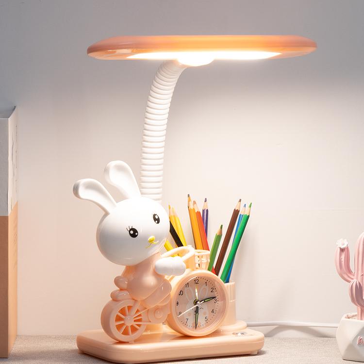 Led Eye Protection Study Desk Lamp Primary School Student Writing Lamp Bedroom Cute Cartoon Desk Lamp Kidsren's Desk Lamp Reading Alarm Clock