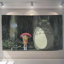 Miyazaki Junong Cat Girl Hearts Nets Red Ins Cute Hanging Cloth Students Dormitory Bar Studio Wall Decoration Background Paintings