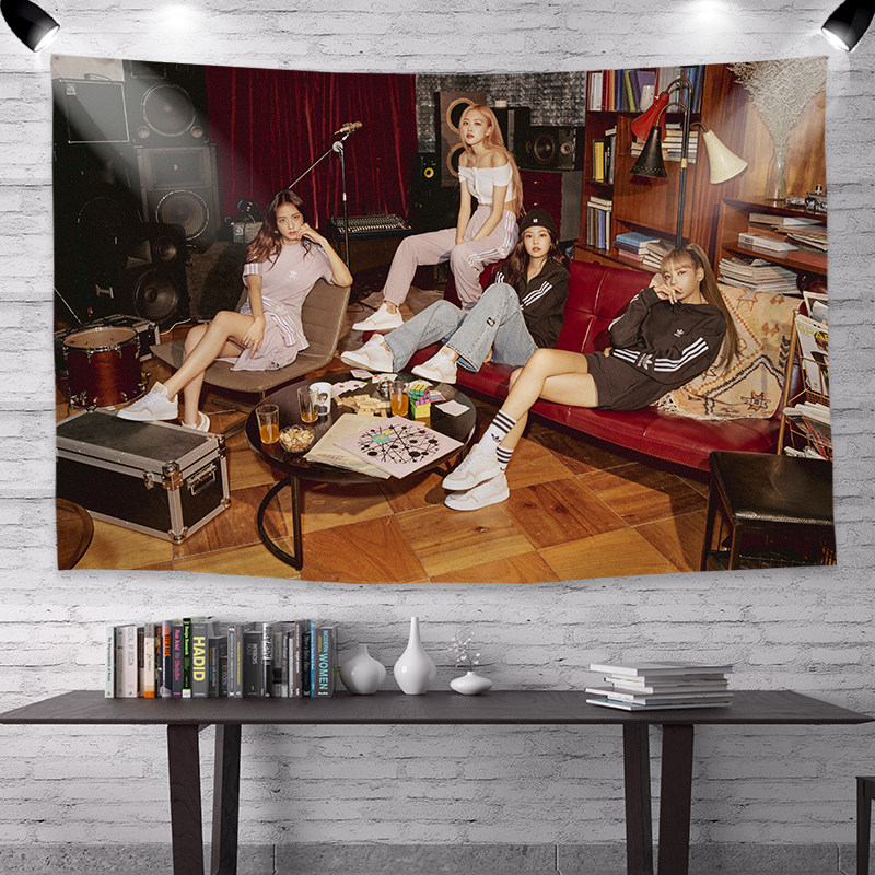 South Korean women's group blackpink surrounding background Bins hanging buddhare girl headboard decorative cloth student dormitory wall cloth