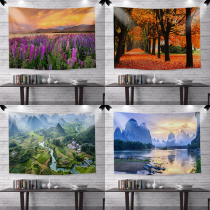 Forest Scenery Background Cloth Restaurant Bar Ins hanging cloth Students Dormitory Wall Bu Bedroom room Landscape Decoration Cloth