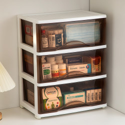 Drawer type medicine box transparent medicine storage box For Home medicine large capacity black dark medicine box storage rack