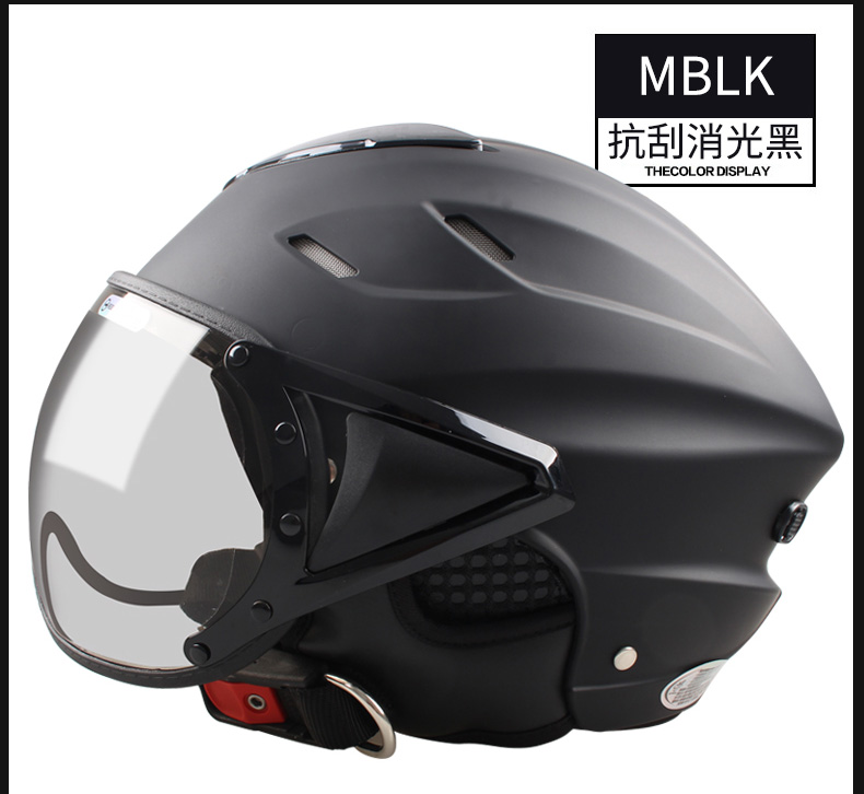 Đài Loan sư tử Thụy Sĩ mũ bảo hiểm xe máy nam và nữ Một nửa bốn mùa xuân xe điện xách tay retro nửa mũ bảo hiểm - Xe máy Rider thiết bị đồ bó gối