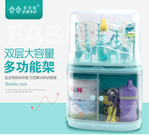 Baby bottle storage box Storage box with lid dustproof baby bottle milk powder storage box Drying rack Drain rack