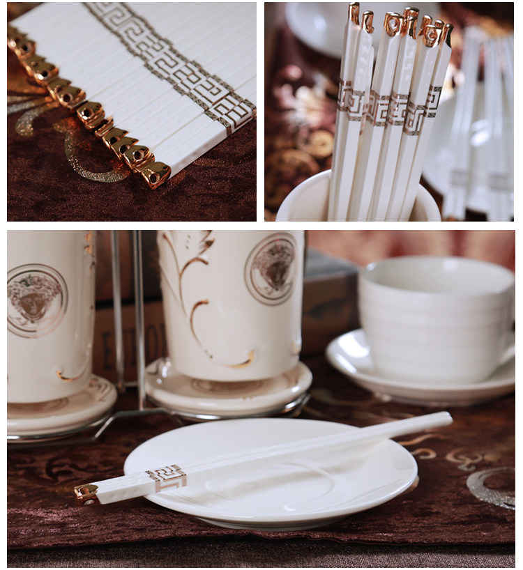 European household ipads porcelain ceramic chopsticks chopsticks 10 pairs of suit hotel high - end tableware and easy to clean, non - slip mildewy