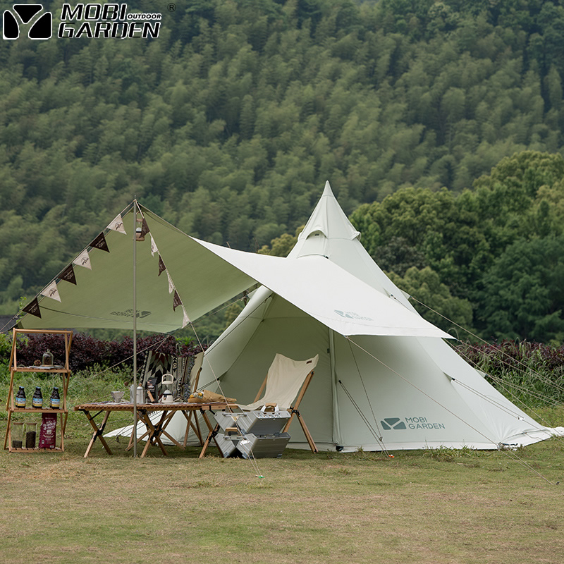 Campaign Outdoor Exquisite Pyramid Tent Camps thickened cotton Camping Shelf 230
