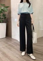 Niu Zi and Dunzi minimalist strength sense anti-wrinkle and smooth good care loose thin wide-legged straight pants