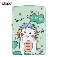 Подлинный Zippo более легкий подлинный американский Zppo Full Star Zoop Kerosene Zipoo Color Print Card Unicorn