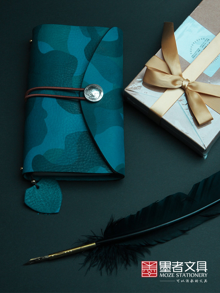 Ink Message Blue Camouflage Ledger Mesh Mesh Mesh Mesh Mesh Mesh Take HelpTraditionDiary Diary Simple literary and artistic practical teacher's Day gift handcraft creative gift