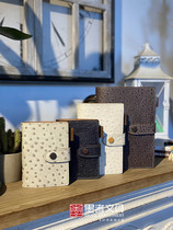 Ink leather sheet hand book cowhide ostrich ostrich pattern notebook diary clip gift gift to students send Teacher Teachers Day gift cowhide office book can change the inside page