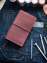 Ink new red TN hand book loose page manual diary book wax leather notebook cowhide square book American retro sentiment notepad creative diary book book book